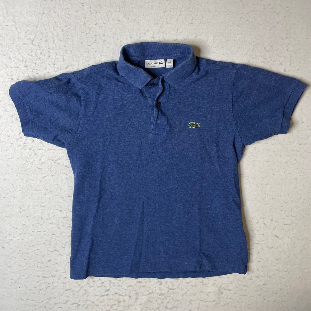 Lacoste Mens Classic Fit Polo Shirt Blue Short Sleeve Cotton Size S FR 3‎ F8455